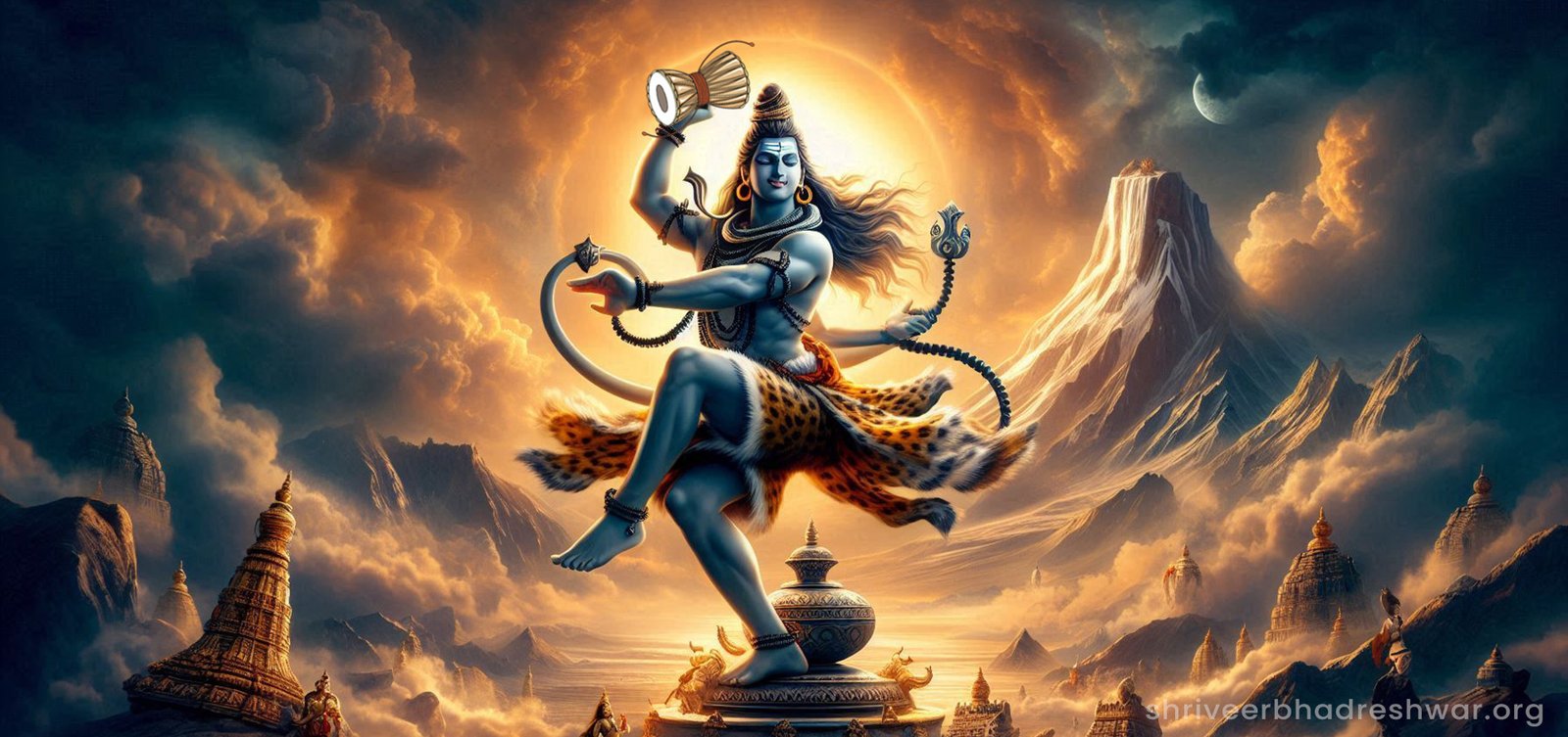 Shiva dancing with Damaru in hand